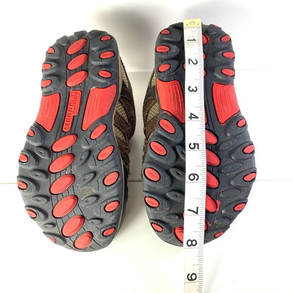 Merrell Performance Shoes Boys Sz 12 Brown Red Hiking Trail Outdoor EUC Comfort - Picture 7 of 10